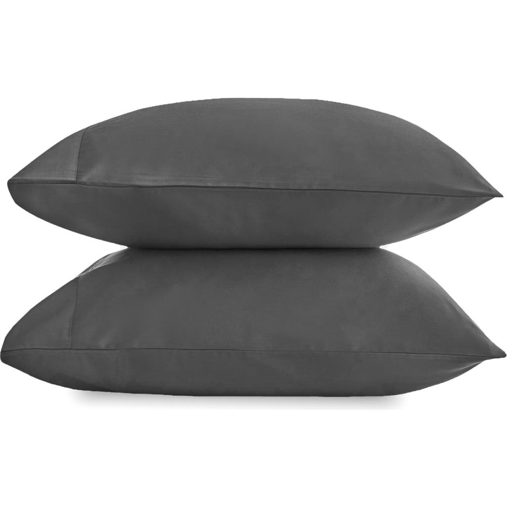 Sijo Set Of 2 Sateen Pillowcases In Gray