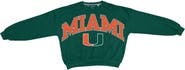 PRESSBOX Women's Pressbox Green Miami Hurricanes Oversized Janice Waist-Length Sweatshirt