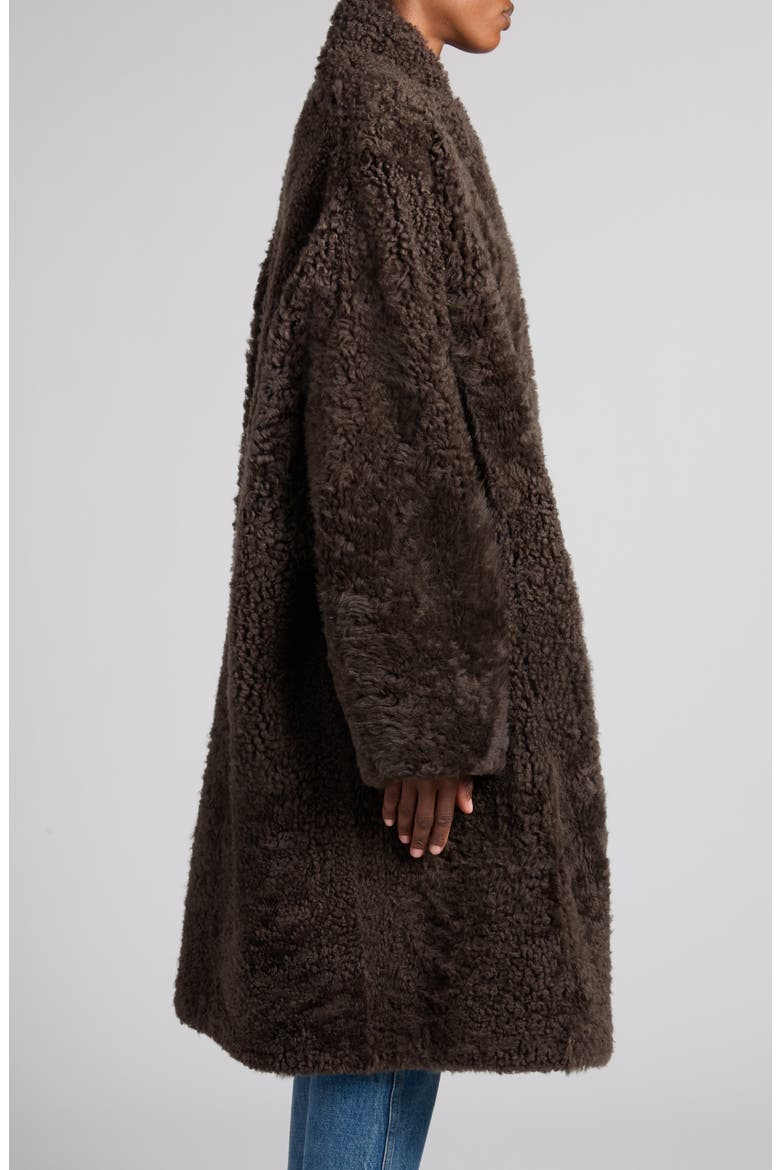 Genuine Shearling Cocoon Coat, Alternate, color, COFFEE/ BLACK