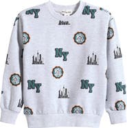 miles Kids' NYC Skyline Print Stretch Organic Cotton Sweatshirt