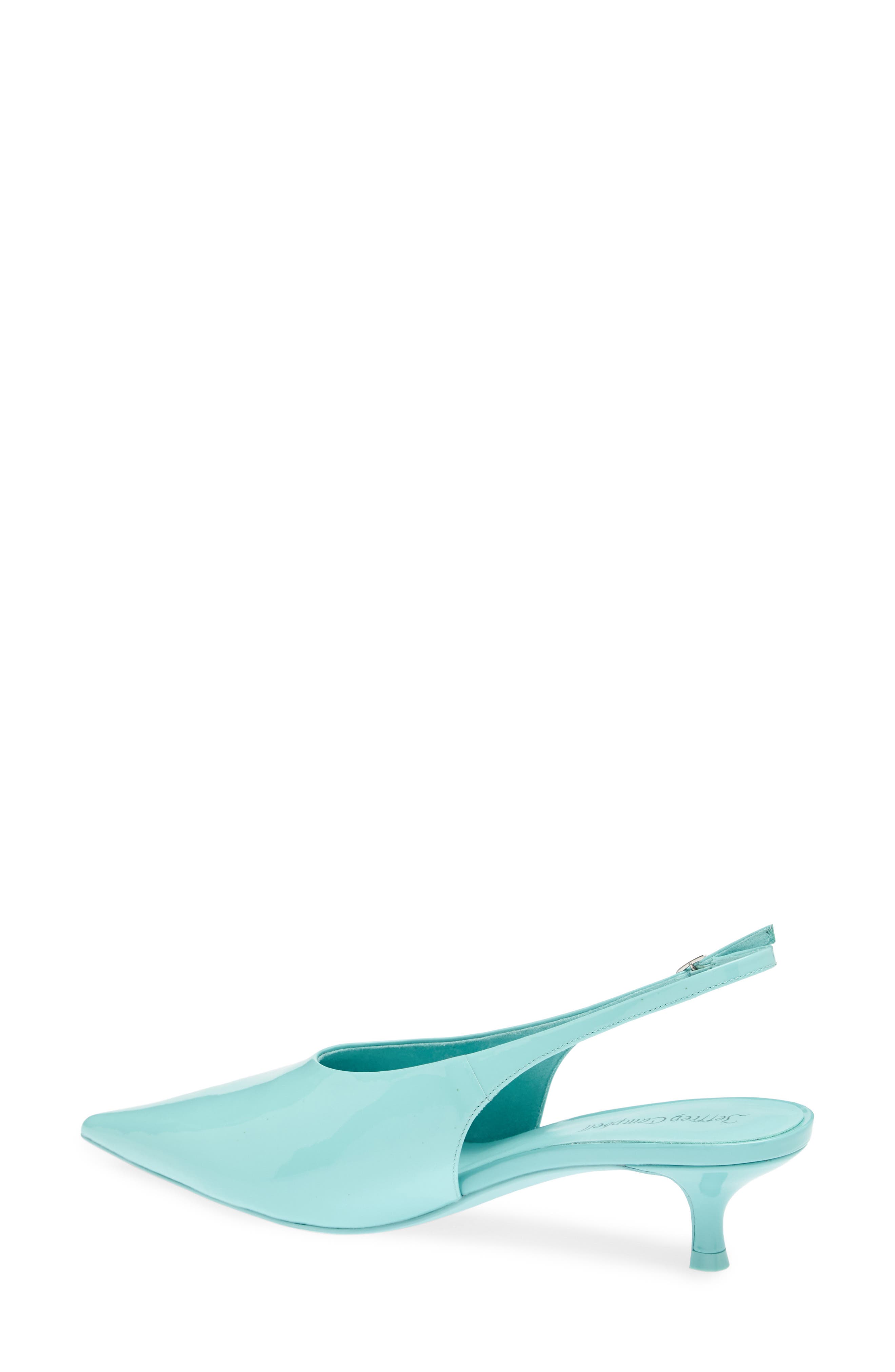 Adriatica Slingback Pointed Toe Kitten Heel Pump, Alternate, color, MINT PATENT