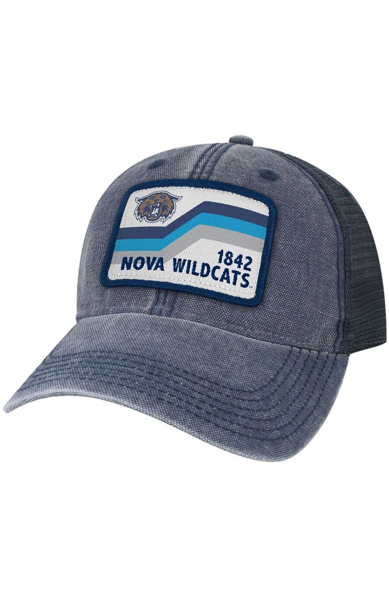 LEGACY ATHLETIC Men's Navy Villanova Wildcats Sun & Bars Dashboard Trucker Snapback Hat, Main, color, Navy