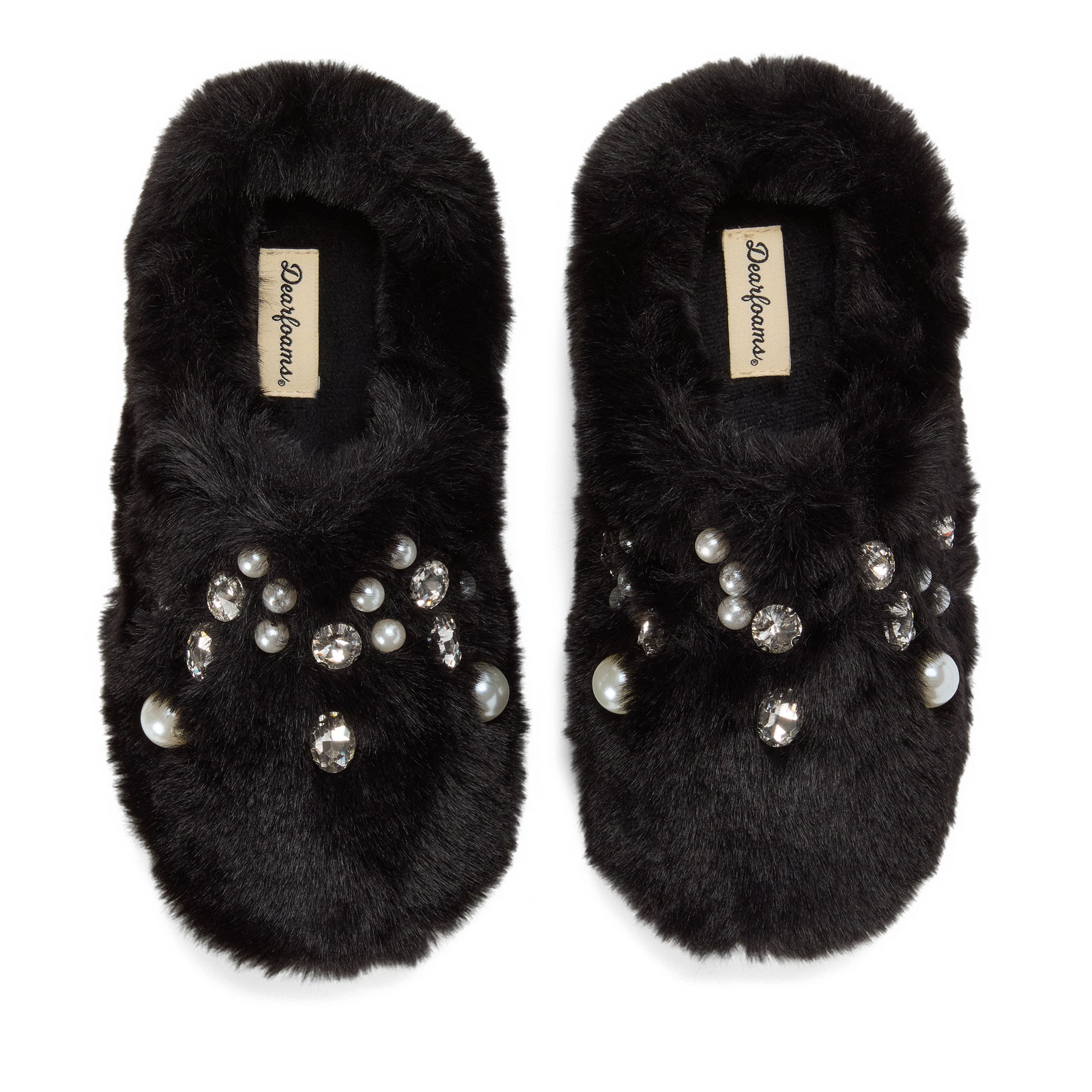 DEARFOAMS Annabelle Pile Clog with Embellishment, Alternate, color, Black