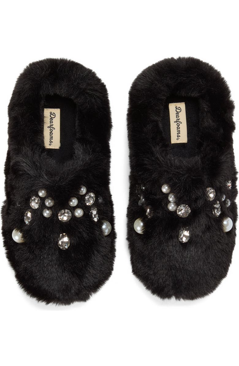 DEARFOAMS Annabelle Pile Clog with Embellishment, Alternate, color, Black