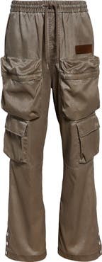 AMIRI Drawstring Faux Leather Cargo Pants