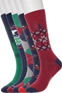 Original Penguin 5-Pack Holiday Fair Isle Crew Socks