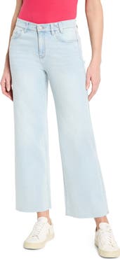 NIC+ZOE Weekend Raw Hem Ankle Wide Leg Jeans