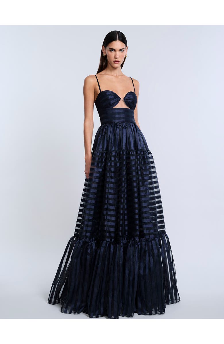 BCBGMAXAZRIA Stripe Organza Gown, Alternate, color, 