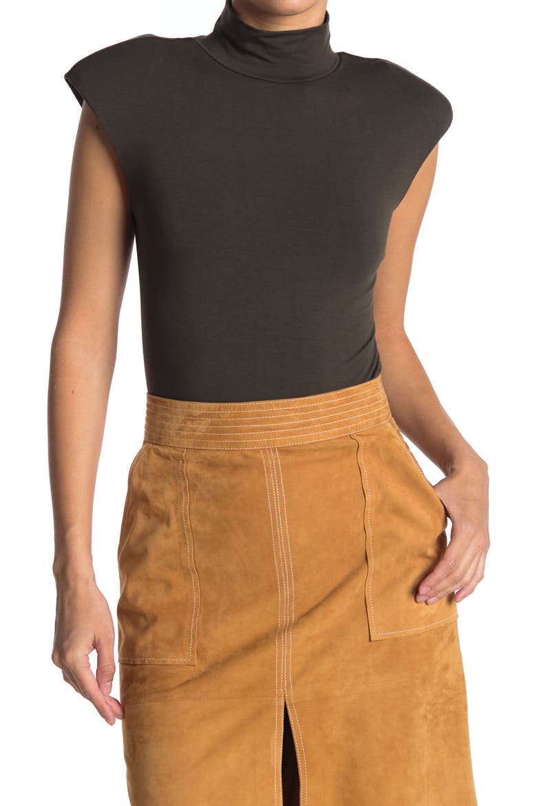 Mock Neck Power Bodysuit, Main, color, HUNTER003