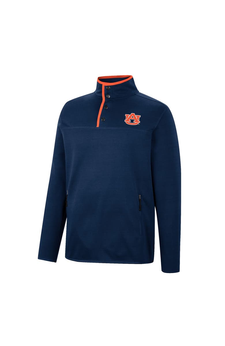 COLOSSEUM Men's Colosseum Navy Auburn Tigers Rebound Quarter-Snap Jacket, Alternate, color, 