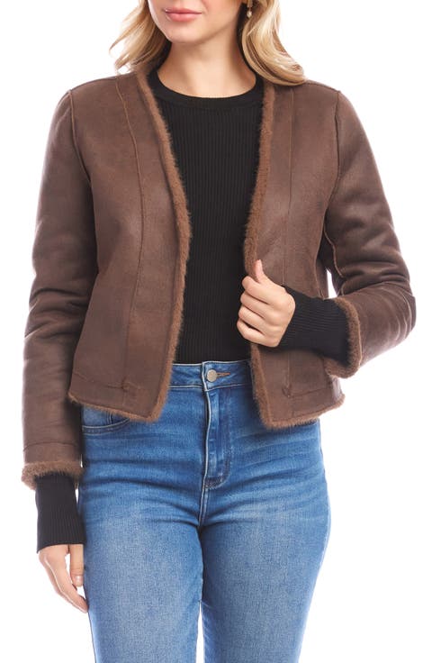 Reversible Faux Suede & Faux Shearling Jacket