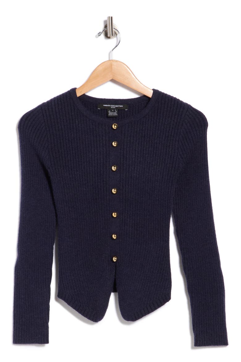 Point Hem Rib Knit Sweater, Alternate, color, ROYAL BLUE