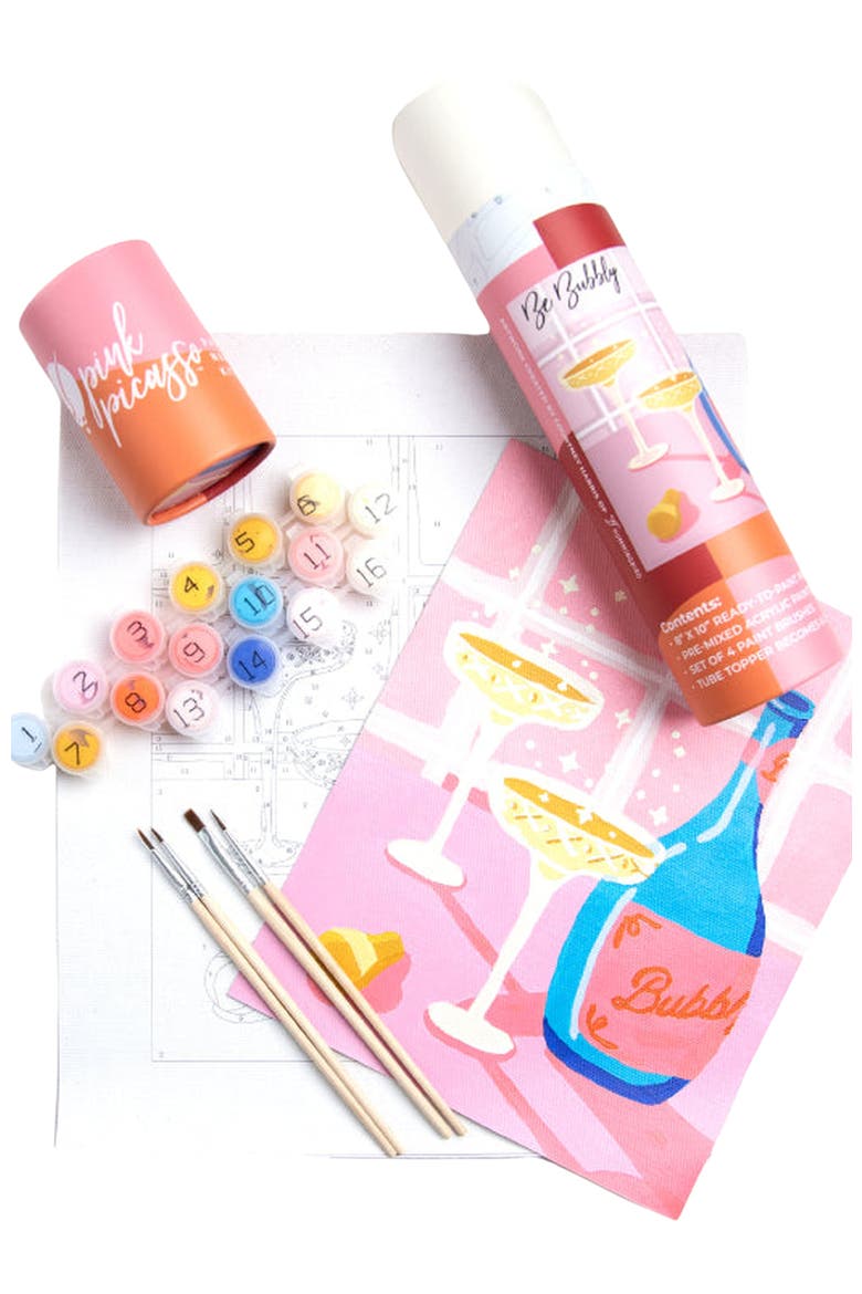 Be Bubbly Paint by Numbers Kit, Main, color, Pink Checkered