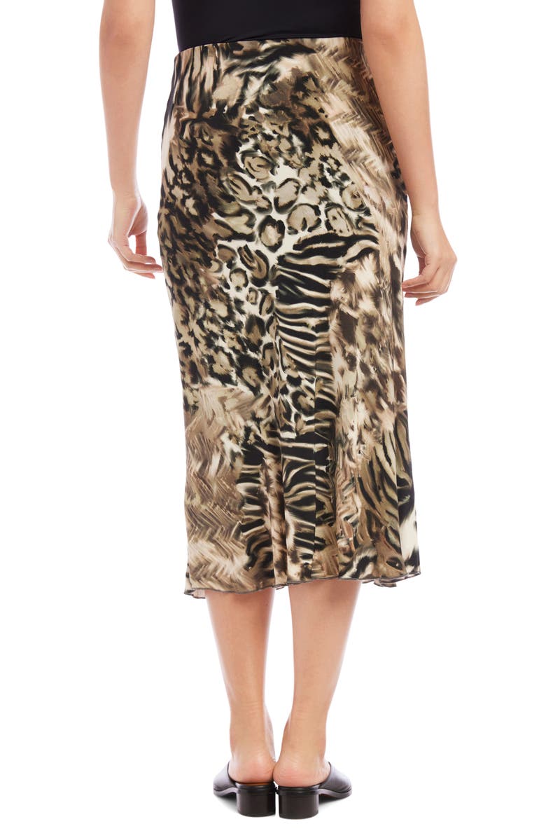 Karen Kane Bias Cut Animal Print Midi Skirt, Alternate, color, Animal Print
