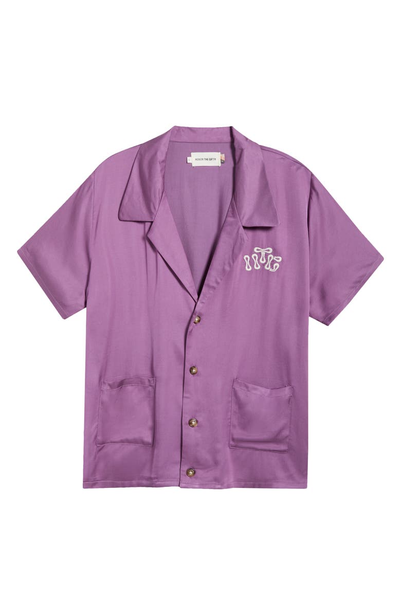 HONOR THE GIFT Patch Pocket Camp Shirt, Alternate, color, Purple