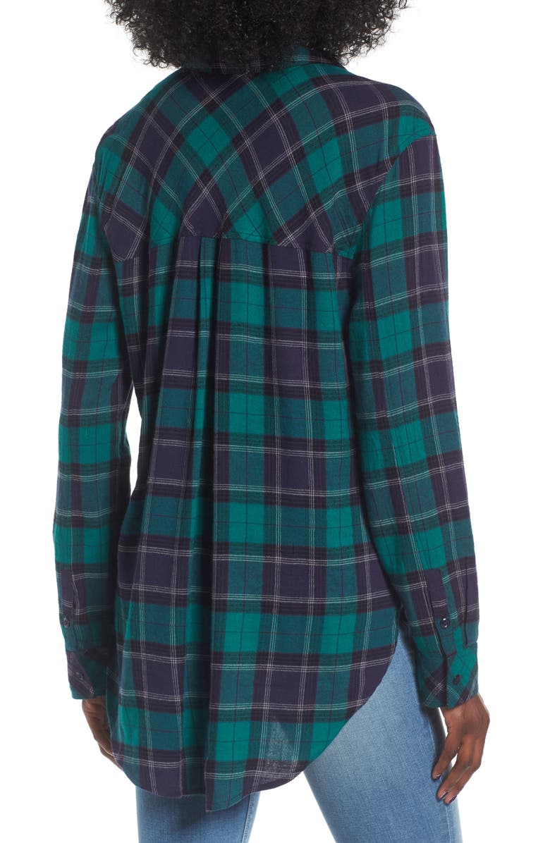 BP. Plaid Cotton Blend Shirt, Alternate, color,