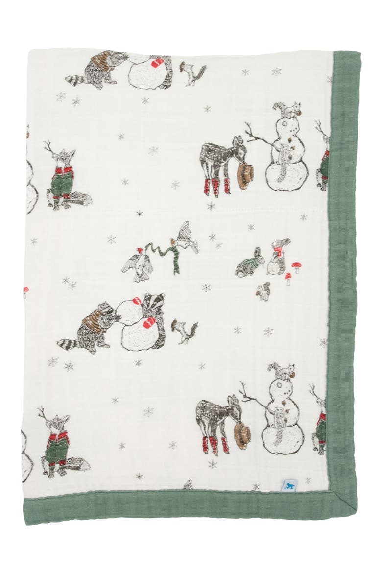 Cotton Muslin Baby Quilt, Main, color, SNOW DAY