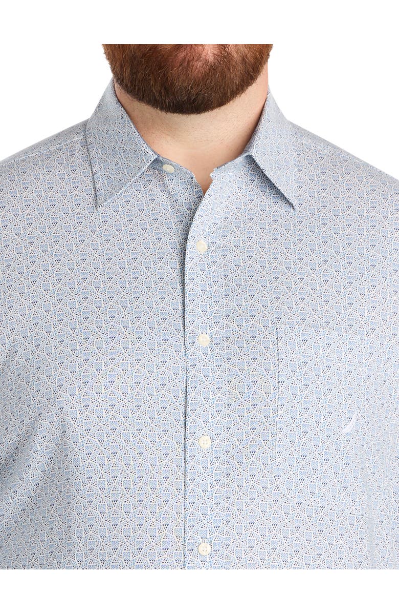Nautica Big & Tall Geometric Print Sport Shirt, Alternate, color, Sail White