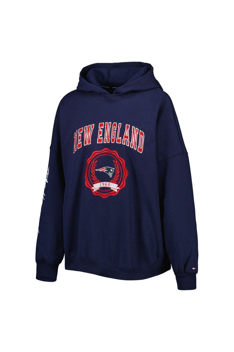 Women's Tommy Hilfiger Navy New England Patriots Becca Drop Shoulder Pullover Hoodie, Alternate, color, Navy