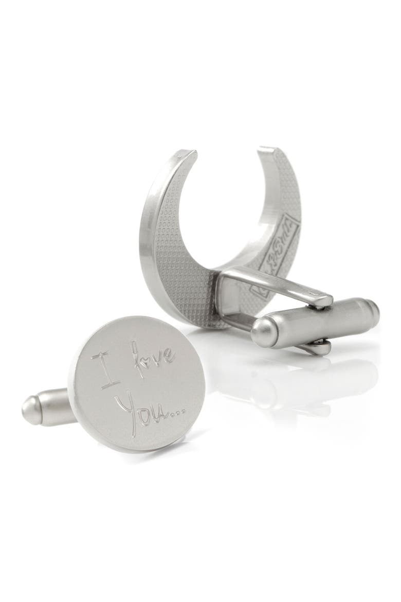 Love You to the Moon & Back Cuff Links, Alternate, color, SILVER