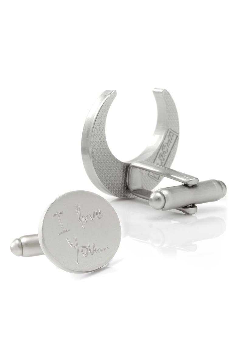 Cufflinks, Inc. Love You to the Moon & Back Cuff Links, Alternate, color, Silver