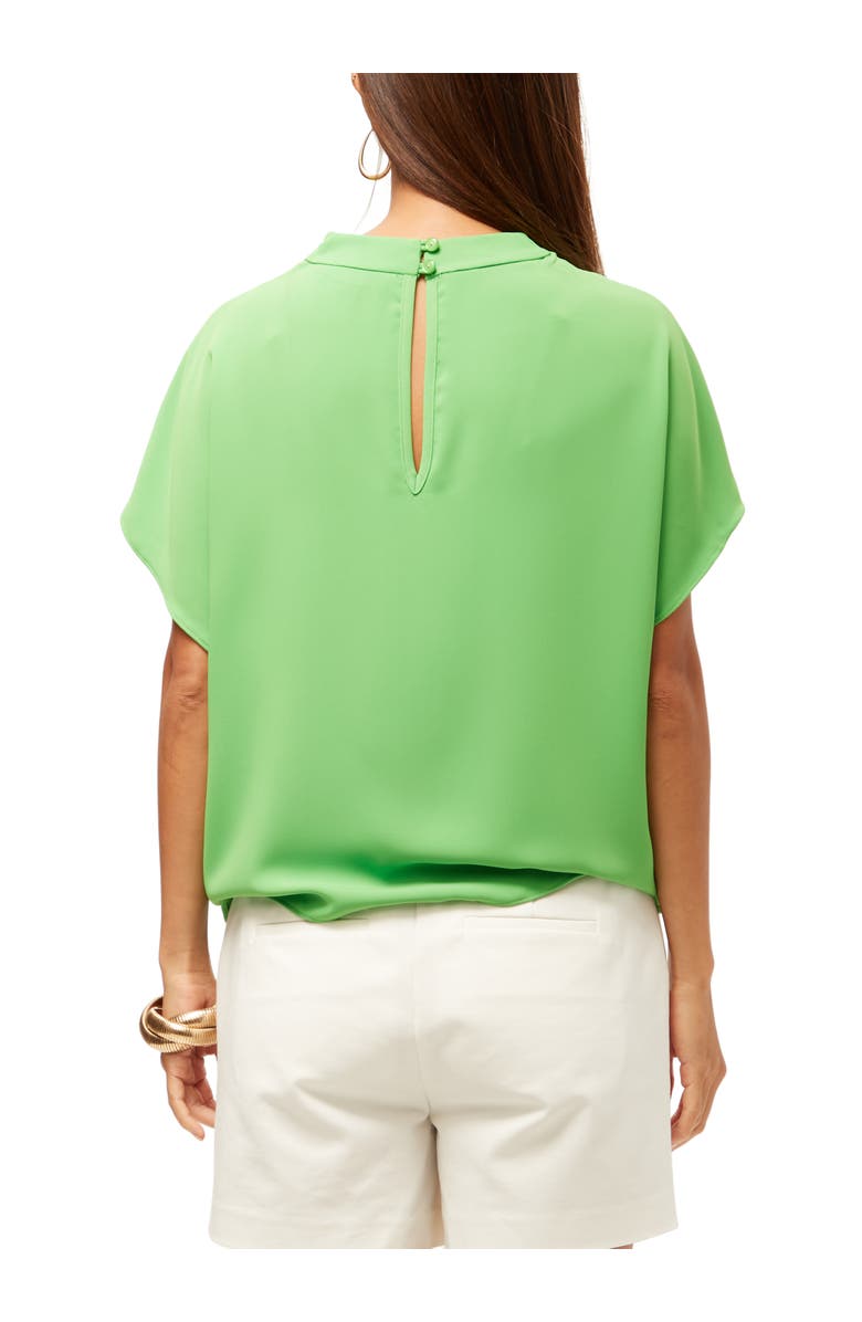 Trina Turk High Neck Tie Hem Bisque Top, Alternate, color, Grass Court Green