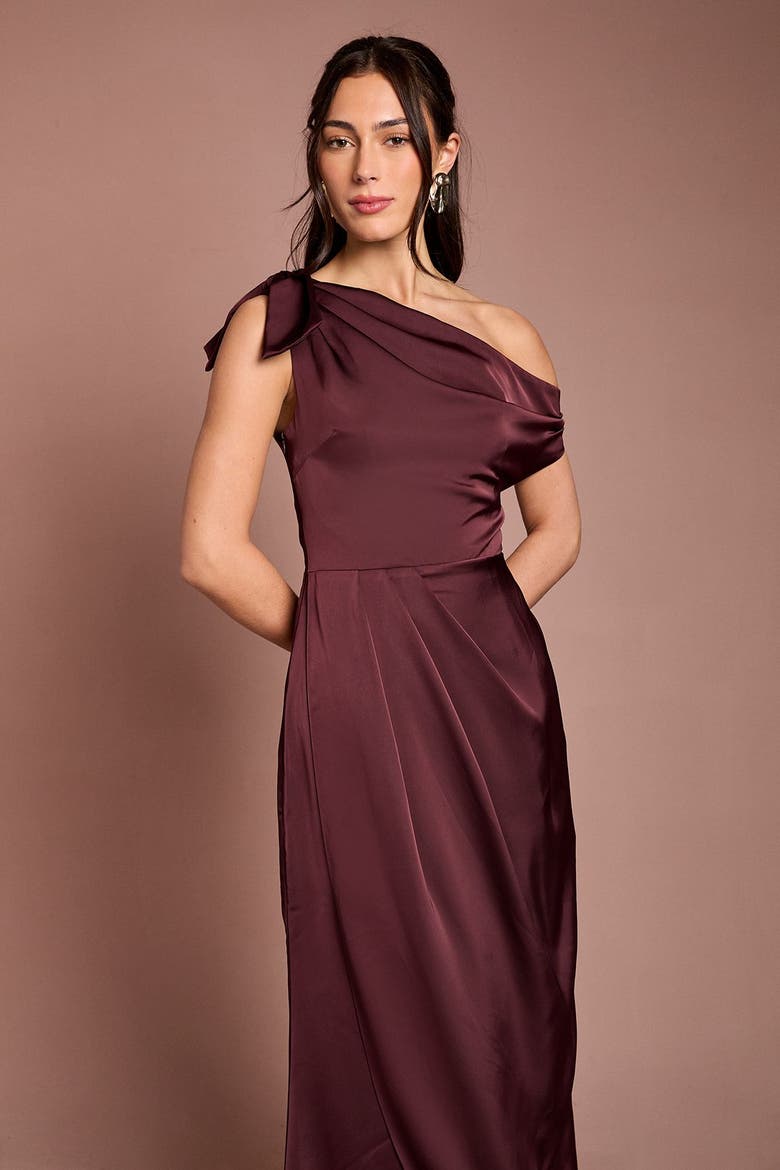 Detail Bow Maxi Dress, Alternate, color, Espresso