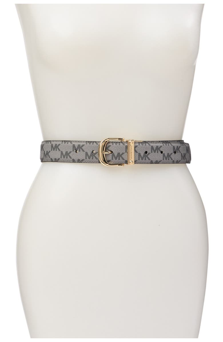 Michael Kors Reversible Leather Belt, Alternate, color, Black/Black