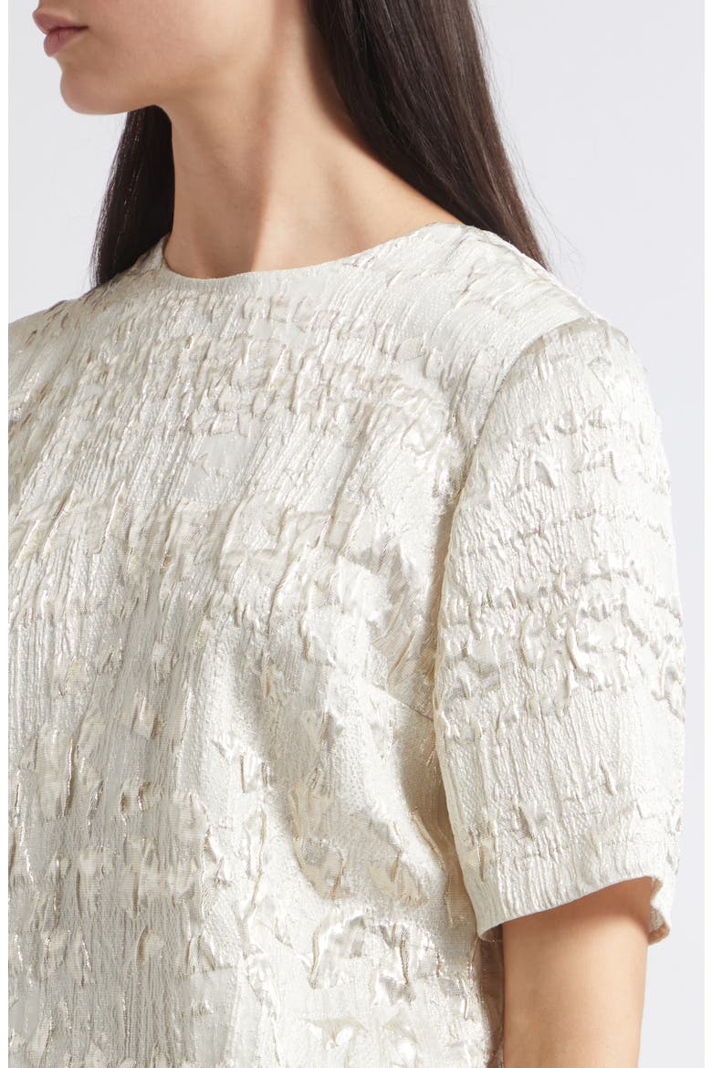 Dina Textured Silk Blend Top, Alternate, color, SILVER