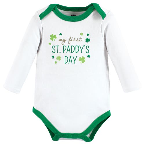 Hudson Baby Infant Breathable Cotton Long-sleeve Bodysuit Bundle 3 Count In White