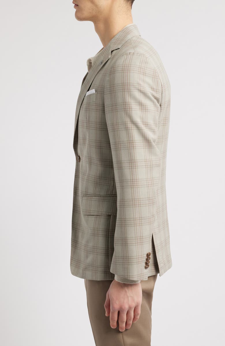 BOSS Hutson Plaid Virgin Wool Sport Coat, Alternate, color, Light Beige