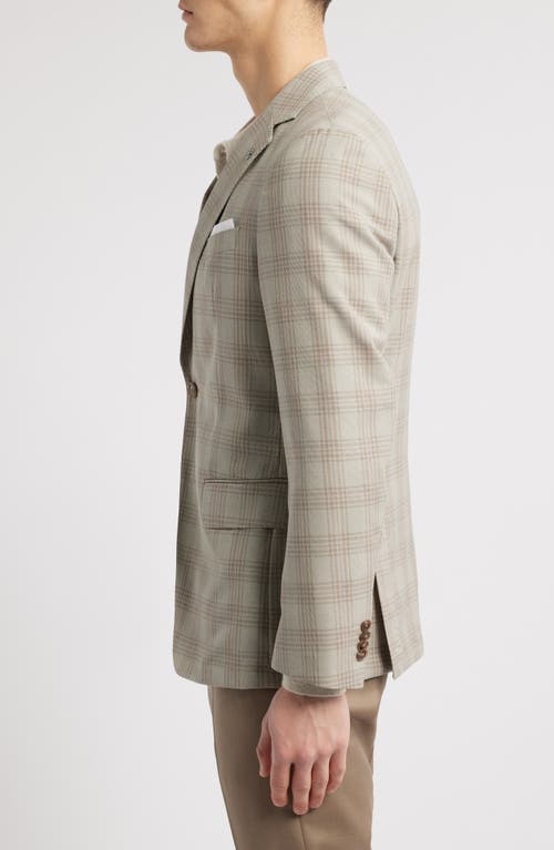 Shop Hugo Boss Boss Hutson Plaid Virgin Wool Sport Coat In Light Beige