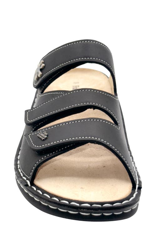 Finn Comfort Grenada Womens Leather Embellished Slide Sandals In Black