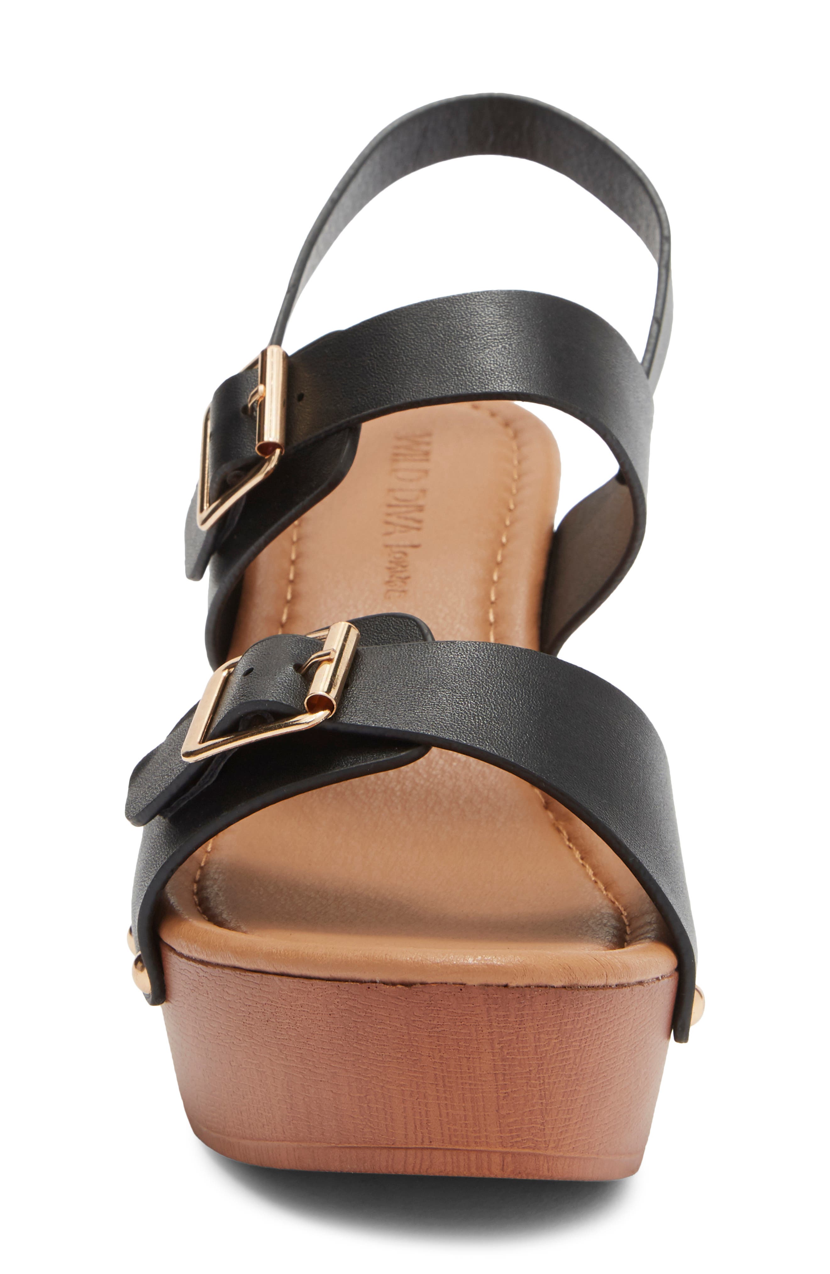 Kyrie Block Heel Platform Sandal, Alternate, color, BLACK