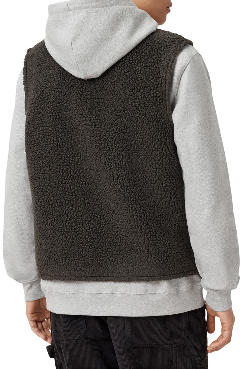 AllSaints Otis Fleece Vest, Alternate, color, Dark Brown