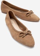 Forever & Always Shoes Umiel Leather Bow Ballet Flat