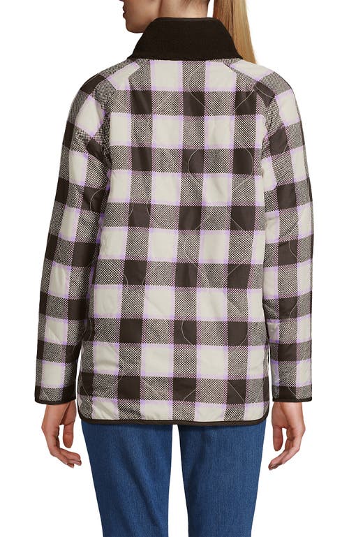 Lands' End High Pile Fleece Reversible Mixed Media Long Jacket In Brown