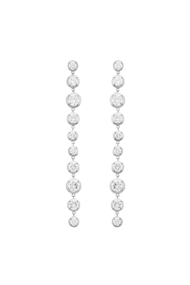 Bella Drop Earrings, Main, color, White Gold