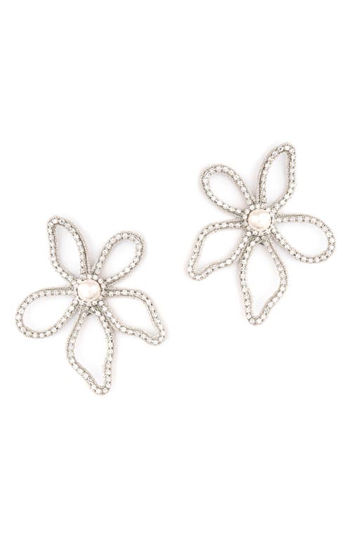 Deepa Gurnani Felicity Drop Earrings In Silver