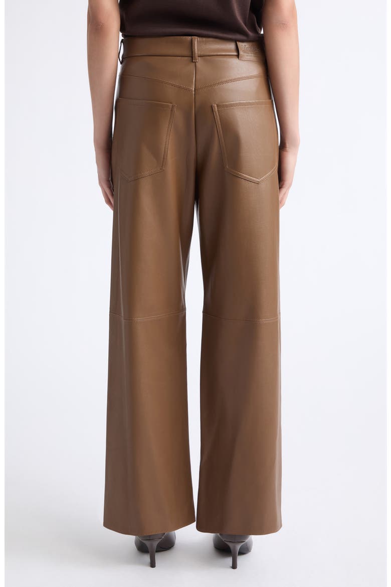 Sospiro Straight Leg Faux Leather Pants, Alternate, color, BROWN
