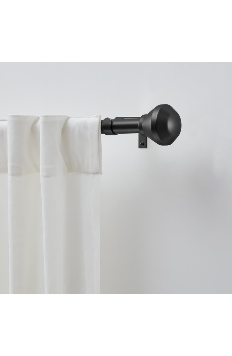 DKNY Conrad Adjustable Curtain Rod & Finial Set, Alternate, color, Black