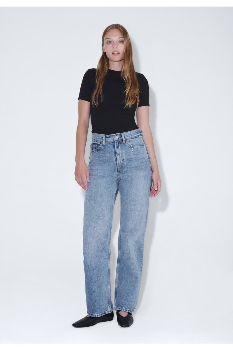 Echo High Straight Rigid Jeans, Alternate, color, Blue jay