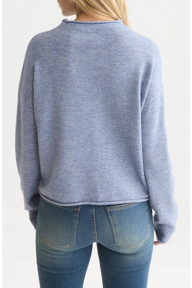 Fuzzy Funnel Neck Cardigan, Alternate, color, STONEWASH MELANGE