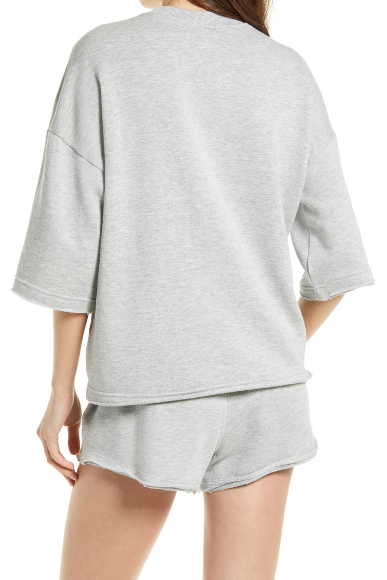 Short Sleeve Sweatshirt, Alternate, color, GREY HEATHER