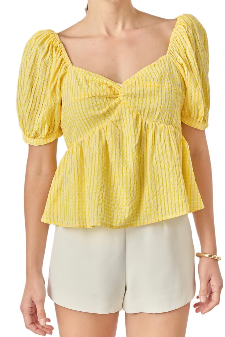 Puff Sleeve Top, Alternate, color, YELLOW