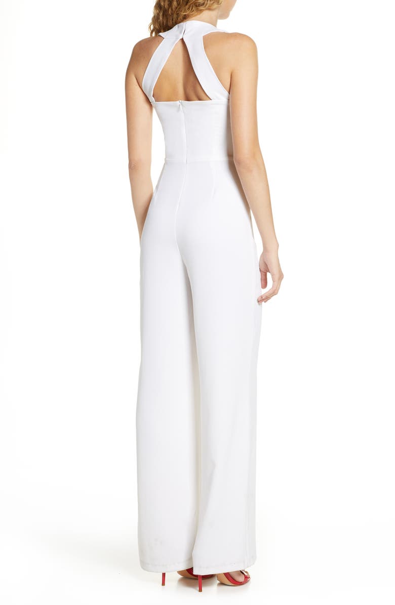 BB Dakota by Steve Madden BB Dakota Just One Look Stretch Crepe Jumpsuit, Alternate, color, Optic White