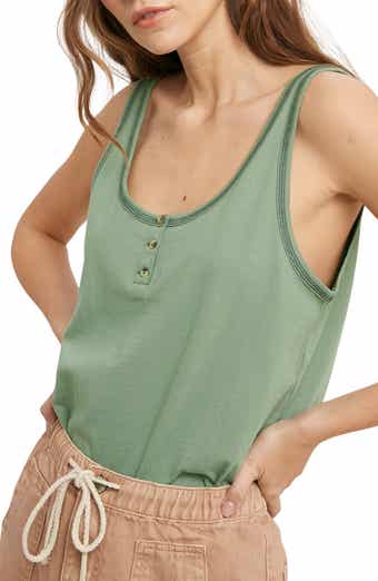 WISHLIST Cotton Henley Tank