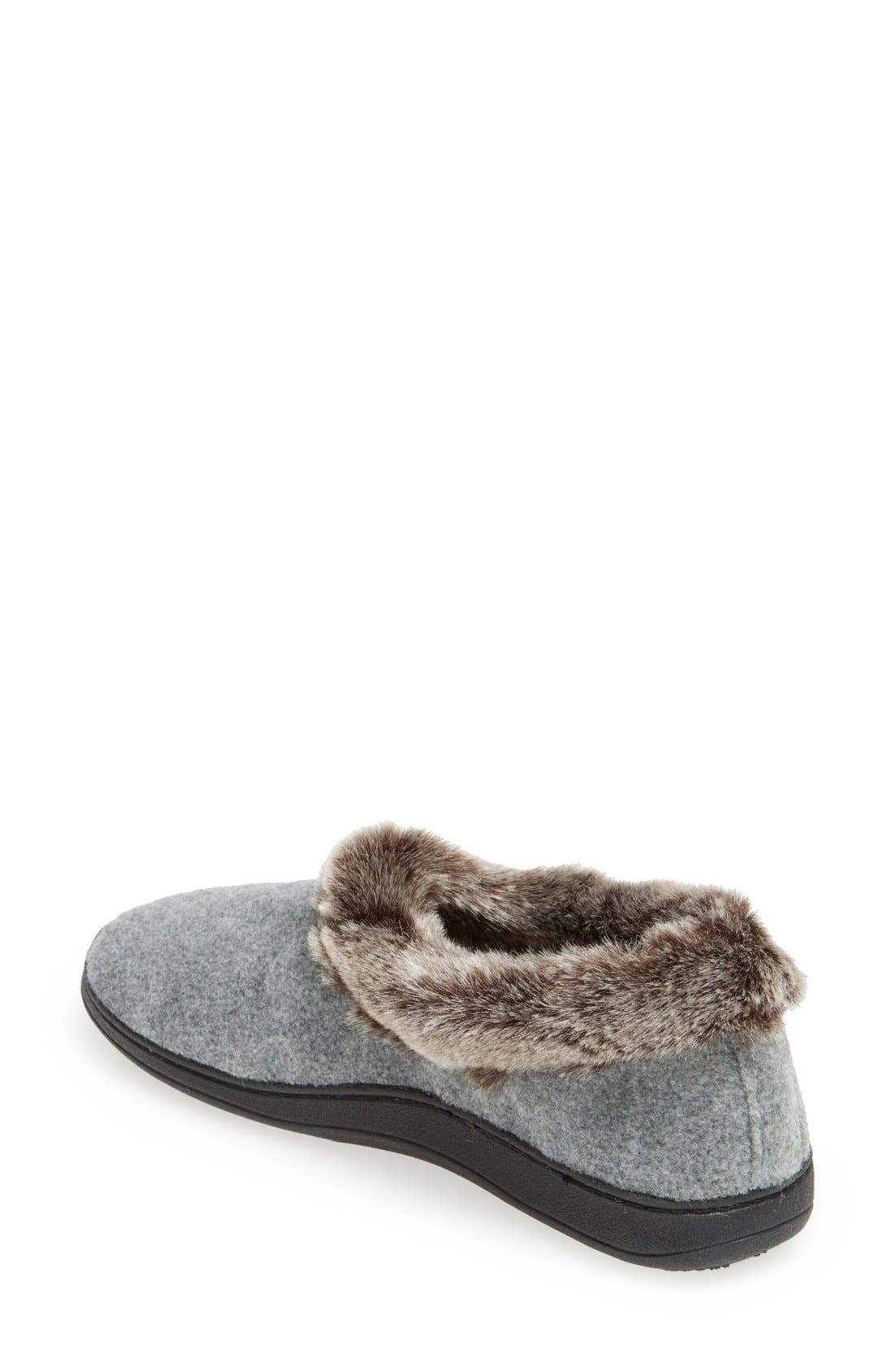 Faux Fur Slipper, Alternate, color, STONE