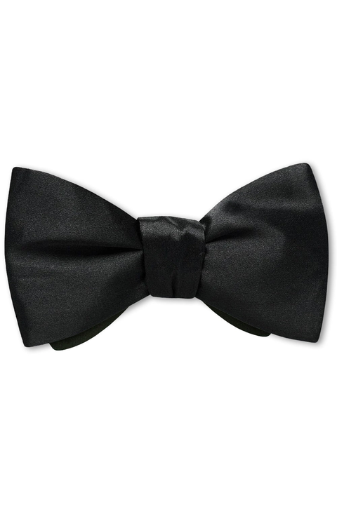 Black Charmeuse Bow Tie
