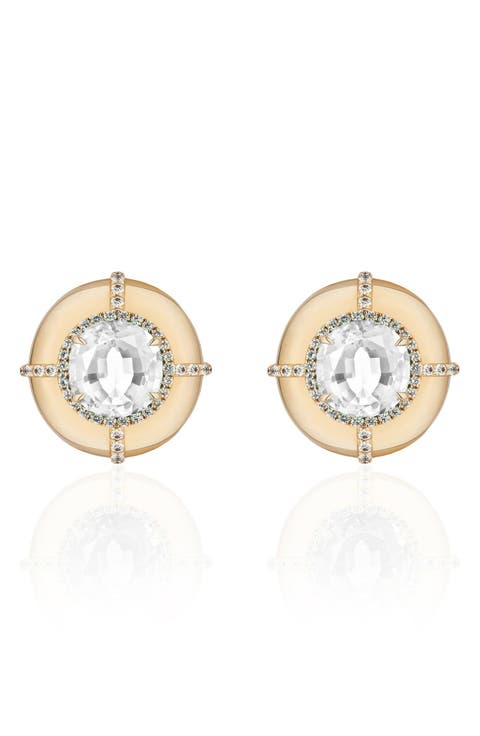 Round Medallion Stud Earrings